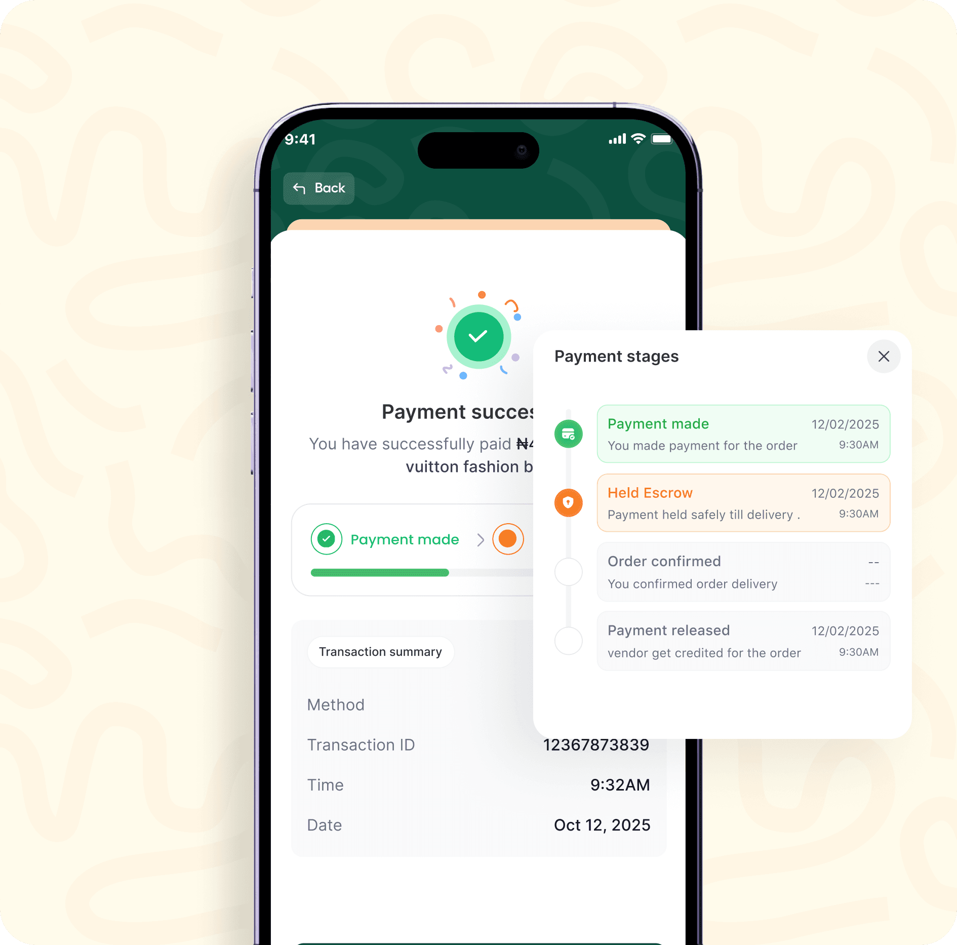 Secure payment UI